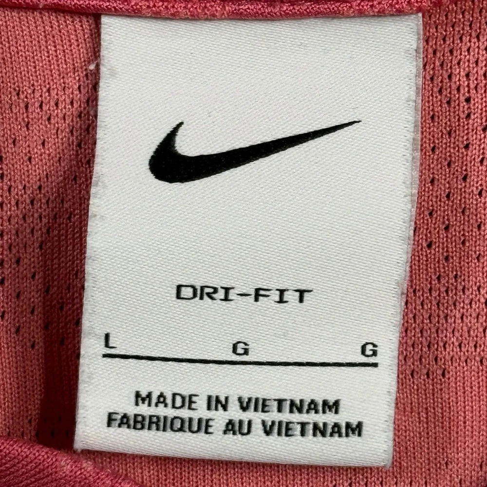 Nike Womens Dri-FIT Sleeveless Golf Polo Pink Jacquard Top DA3251-622 Large